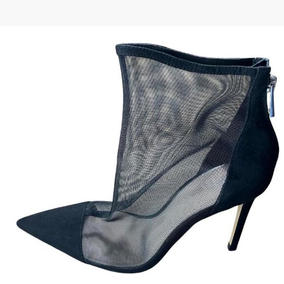Zara Black Mesh Stiletto Heel Pointed Toe Ankle Boots Size 40 Euro/9.5 US EUC - Picture 9 of 14